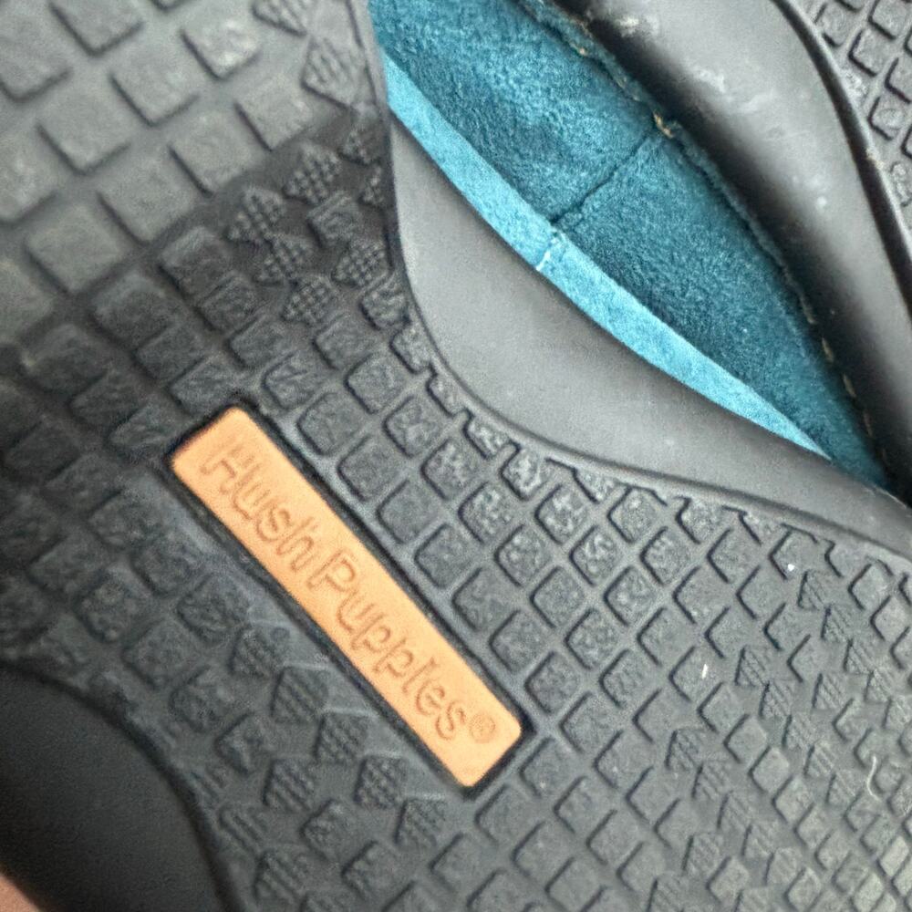 Vintage Hush Puppies ladies US 9M Teal Green Suede Loafers Flats Comfort Shoes - Picture 6 of 11